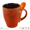 11oz Reactive Glazing Ceramic Mug with Spoon Wholesale